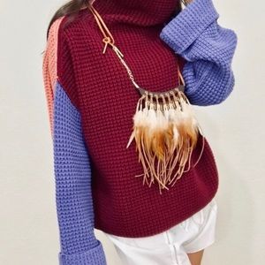 Free People Color block sweater